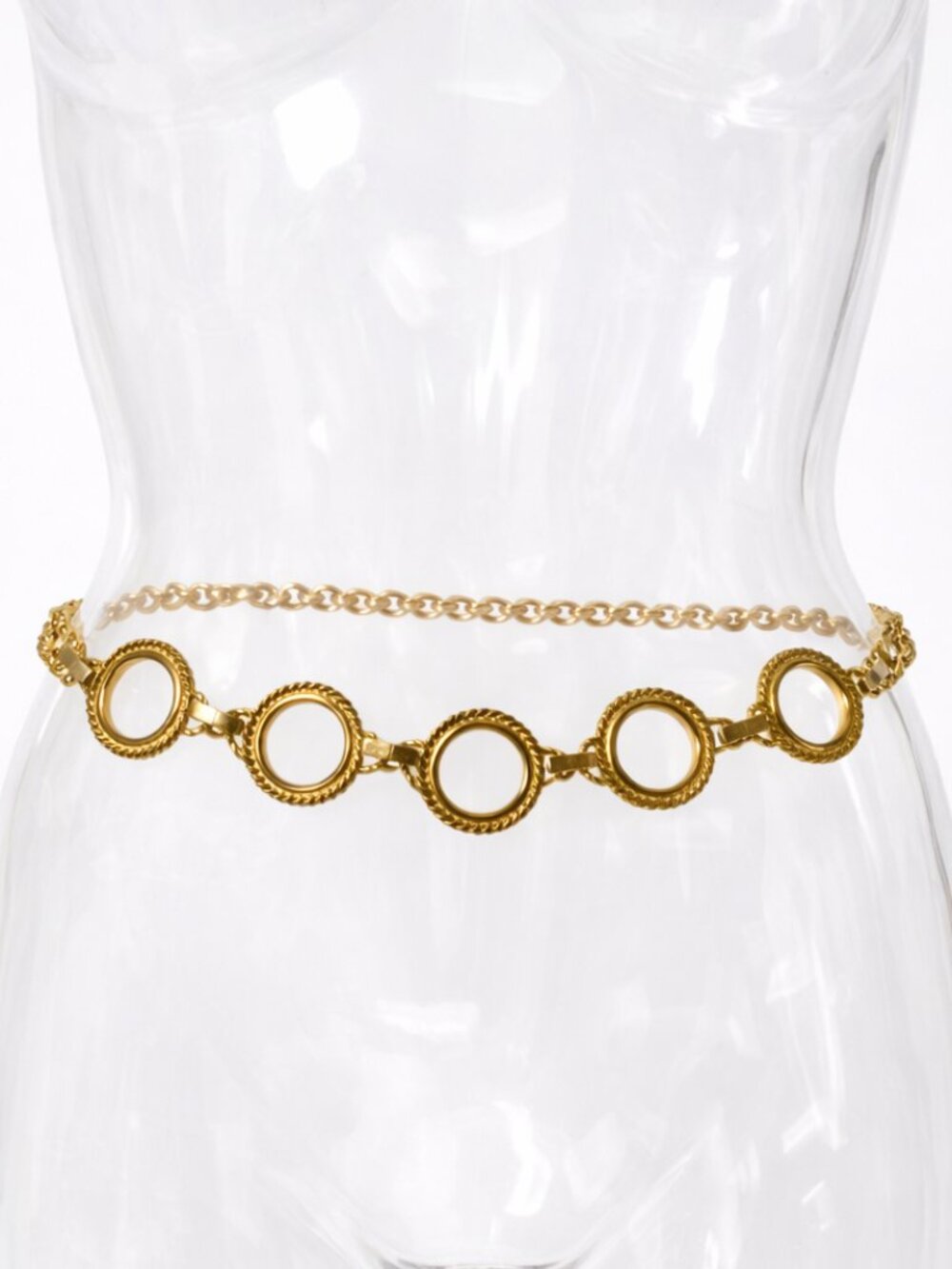 Vintage Gold Chain Belt Circle Link Adjustable Waist Belt - Boho Chic